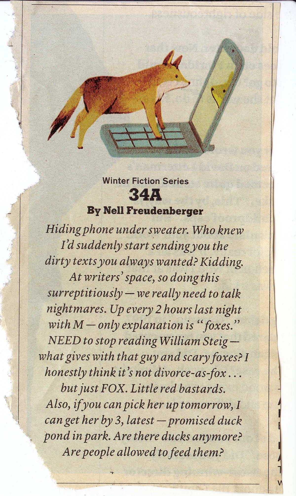 "Printed version of “34A,” by Nell Freudenberger"
