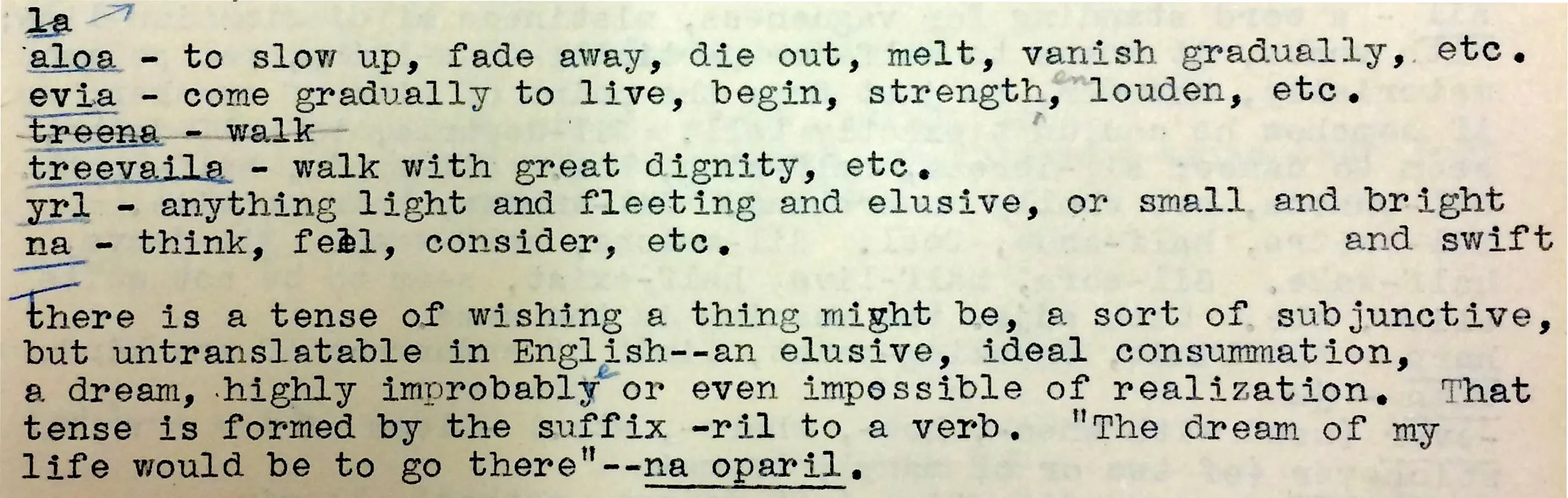 An excerpt from manuscript notes describing Farksolia