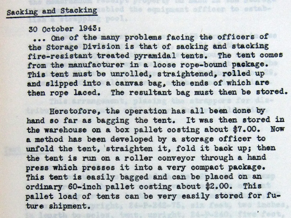 Image of typescript from Jeffersonville Quartermaster Depot's Depot Daily Diary